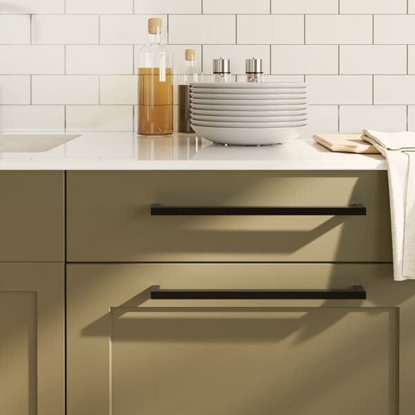 vidaXL 5 db fekete rozsdamentes ac&eacute;l szekr&eacute;nyfoganty&uacute; 320 mm