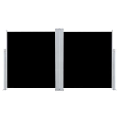 vidaXL fekete behúzható dupla oldalsó teraszi napellenző 170 x 600 cm