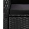 vidaXL 7 r&eacute;szes fekete polyrattan kerti &eacute;tkezőgarnit&uacute;ra p&aacute;rn&aacute;val