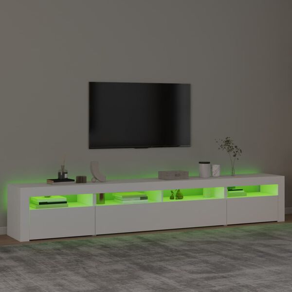 vidaXL fehér TV-szekrény LED-lámpákkal 240x35x40 cm