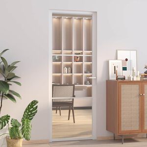 vidaXL feh&eacute;r ESG &uuml;veg &eacute;s alum&iacute;nium belt&eacute;ri ajt&oacute; 76 x 201,5 cm
