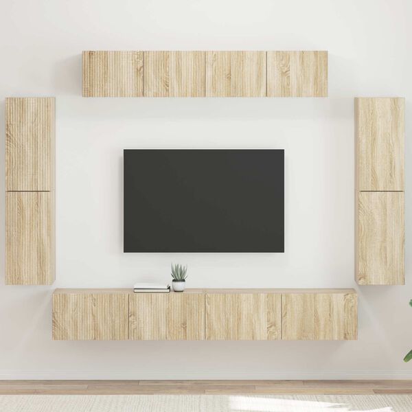 vidaXL TV szekr&eacute;ny 8 pcs Sonoma t&ouml;lgy