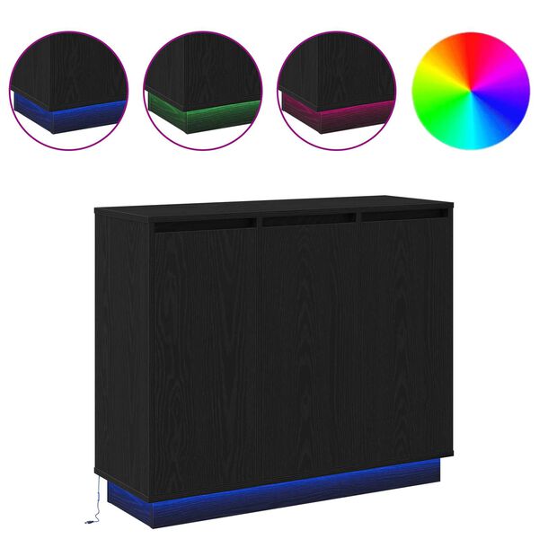 vidaXL LED t&aacute;lal&oacute; Fekete t&ouml;lgy 90 x 32 x 75 cm Faanyag