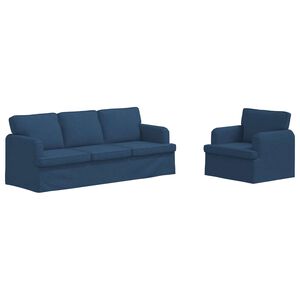 vidaXL Kanap&eacute; Szett 2 pcs K&eacute;k 144 x 80 x 85 cm sz&ouml;vet