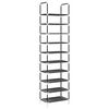 vidaXL fekete nem szőtt sz&ouml;vetből cipő&aacute;llv&aacute;ny 10 szintes 44x28x180 cm