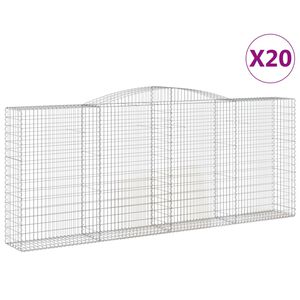 vidaXL 20 db &iacute;ves horganyzott vas gabion kos&aacute;r 400x50x160/180 cm
