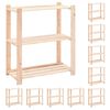 vidaXL 10 db 3-szintes t&ouml;m&ouml;r fenyőfa t&aacute;rol&oacute;polc 150 kg 80 x 38 x 90 cm