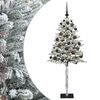 vidaXL Műfenyő g&ouml;mb&ouml;kkel 120 cm 150 LED Meleg feh&eacute;r PVC &eacute;s f&eacute;m