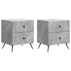 vidaXL &Eacute;jjeliszekr&eacute;ny 2 db Betonsz&uuml;rke 43 x 34,5 x 47,5 cm Szerelt Fa