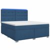 vidaXL Boxspring &aacute;gy matraccal LED szalagokkal K&eacute;k 180 x 200 cm Sz&ouml;vet