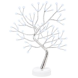 vidaXL Mini Starburst kar&aacute;csonyfa 2 db Ez&uuml;st 12 x 50 cm Ac&eacute;l 108 LED