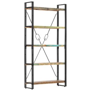 vidaXL 5 szintes t&ouml;m&ouml;r &uacute;jrahasznos&iacute;tott fa k&ouml;nyvespolc 90x30x180 cm