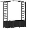 vidaXL Magas&iacute;tott &Aacute;gy Trellis-szel &eacute;s Tetővel Fekete 164 x 40 x 142 cm