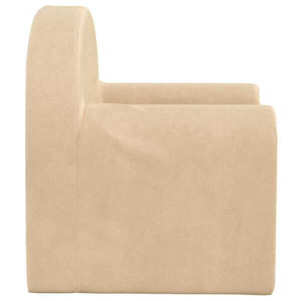 vidaXL kr&eacute;msz&iacute;nű puha pl&uuml;ss gyerekkanap&eacute;