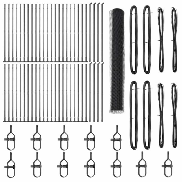 vidaXL Ker&iacute;t&eacute;soszlop Sz&uuml;rke 100 x 1,2 m (13 mm h&aacute;l&oacute;) Ac&eacute;l &eacute;s PVC