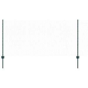 vidaXL Hatsz&ouml;gletű ker&iacute;t&eacute;s oszlopokkal 50 x 1 m PVC-bevonatos ac&eacute;l