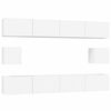 vidaXL 6 részes fehér szerelt fa TV-szekrényszett