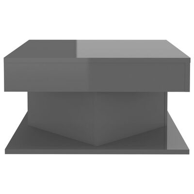 vidaXL magasfényű szürke forgácslap dohányzóasztal 57 x 57 x 30 cm