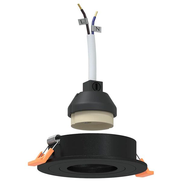 vidaXL Spotlámpa 24 pcs Fekete 9 x 9 x 2 cm Alumínium