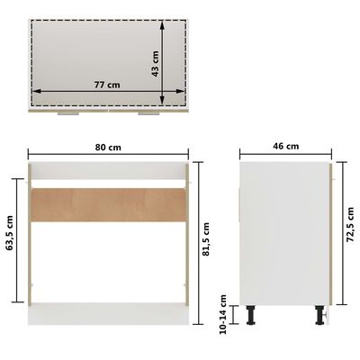 vidaXL sonoma színű forgácslap mosogató alsószekrény 80 x 46 x 81,5 cm