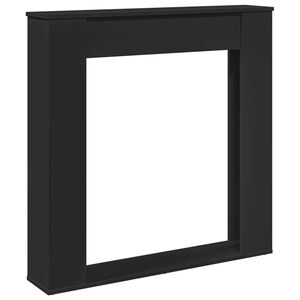 vidaXL fekete szerelt fa kandall&oacute;burkolat 100 x 20 x 100 cm
