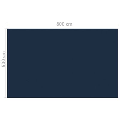 vidaXL fekete és kék napelemes lebegő PE medencefólia 800 x 500 cm