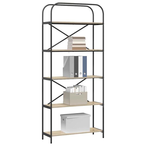 vidaXL K&ouml;nyvespolc Sonoma t&ouml;lgy 80 x 30 x 183 cm Faanyag