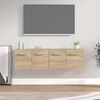 vidaXL 2 db sonoma t&ouml;lgy sz&iacute;nű szerelt fa faliszekr&eacute;ny 60x36,5x35 cm