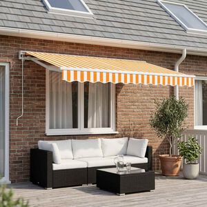vidaXL s&aacute;rga &eacute;s feh&eacute;r poli&eacute;szter p&oacute;tsz&ouml;vet napellenzőh&ouml;z 300 x 250 cm