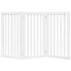 vidaXL feh&eacute;r ny&aacute;rfa 3 paneles &ouml;sszecsukhat&oacute; kutyakapu 150 cm