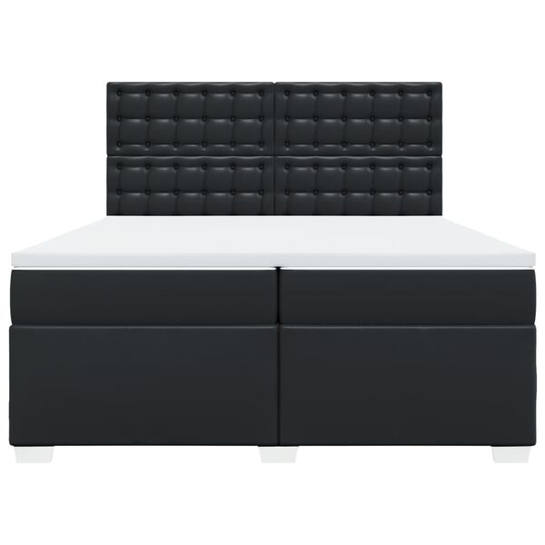 vidaXL fehér műbőr rugós ágy matraccal 200 x 200 cm