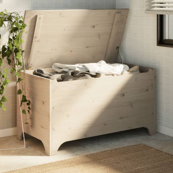 vidaXL RANA t&ouml;m&ouml;r fenyőfa t&aacute;rol&oacute;l&aacute;da fed&eacute;llel 100 x 49 x 54 cm