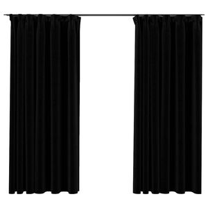 vidaXL 2 db fekete v&aacute;szonhat&aacute;s&uacute; s&ouml;t&eacute;t&iacute;tőf&uuml;gg&ouml;ny kamp&oacute;kkal 140 x 175 cm