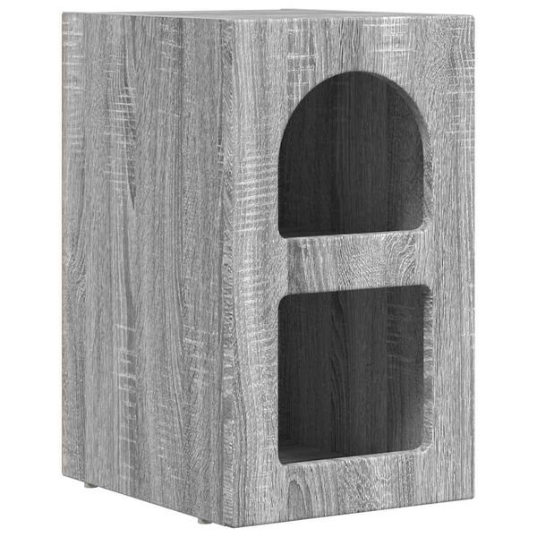 vidaXL &Eacute;jjeli asztal Sz&uuml;rke Sonoma 29,5 x 33,5 x 50 cm Faanyag