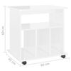 vidaXL magasfényű fehér szerelt fa kerekes szekrény 60 x 45 x 60 cm