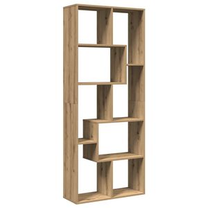vidaXL k&eacute;zműves t&ouml;lgy szerelt fa elv&aacute;laszt&oacute; k&ouml;nyvespolc 67x25x161,5 cm