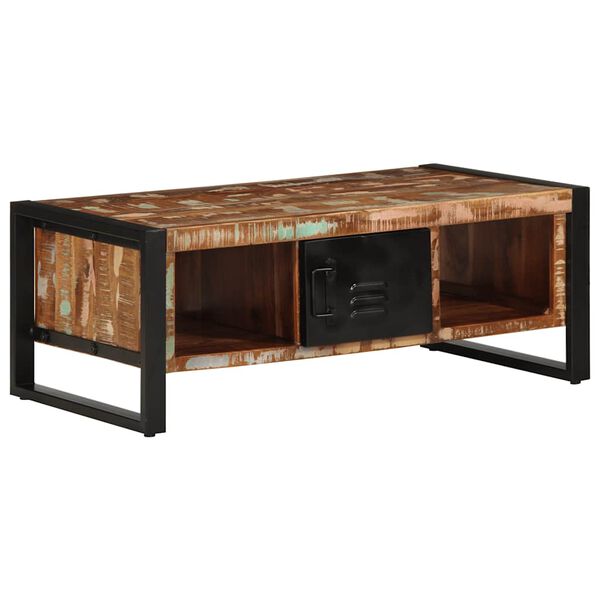 vidaXL dohányzóasztal többszínű 90x50x36cm tömörfa újrahasznosított fa