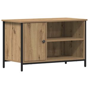 vidaXL TV szekr&eacute;ny 80 x 40 x 50 cm k&eacute;zműves t&ouml;lgy Szerelt fa