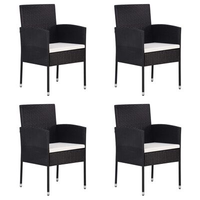 vidaXL 4 db fekete polyrattan kerti szék