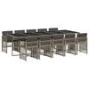 vidaXL 11 r&eacute;szes sz&uuml;rke polyrattan kerti &uuml;lőgarnit&uacute;ra p&aacute;rn&aacute;kkal