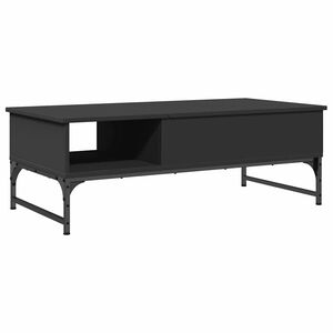 vidaXL fekete szerelt fa &eacute;s f&eacute;m doh&aacute;nyz&oacute;asztal 100 x 50 x 35 cm