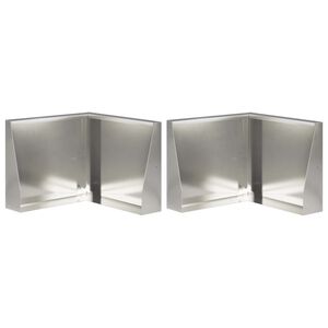 vidaXL T&aacute;mfal 2 db 50 x 50 x 30 cm Rozsdamentes Ac&eacute;l Ez&uuml;st