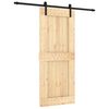 vidaXL Cs&uacute;sz&oacute; ajt&oacute; Term&eacute;szetes &eacute;s Fekete 85 x 210 cm Szil&aacute;rd Fenyőfa