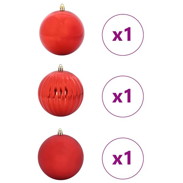 vidaXL Kar&aacute;csonyi D&iacute;szszett XXL 3 pcs Piros Műanyag