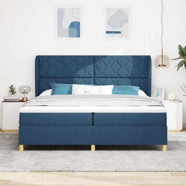 vidaXL Boxspring &aacute;gy matraccal S&ouml;t&eacute;tsz&uuml;rke 90x190 cm Sz&ouml;vet K&eacute;k sz&ouml;vet