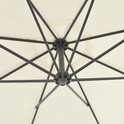vidaXL homokszínű konzolos napernyő acélrúddal, 300 cm átmérőjű