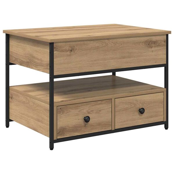 vidaXL Dohányzóasztal fiókkal Artisan tölgy 70 x 50 x 54.5 cm Faanyag