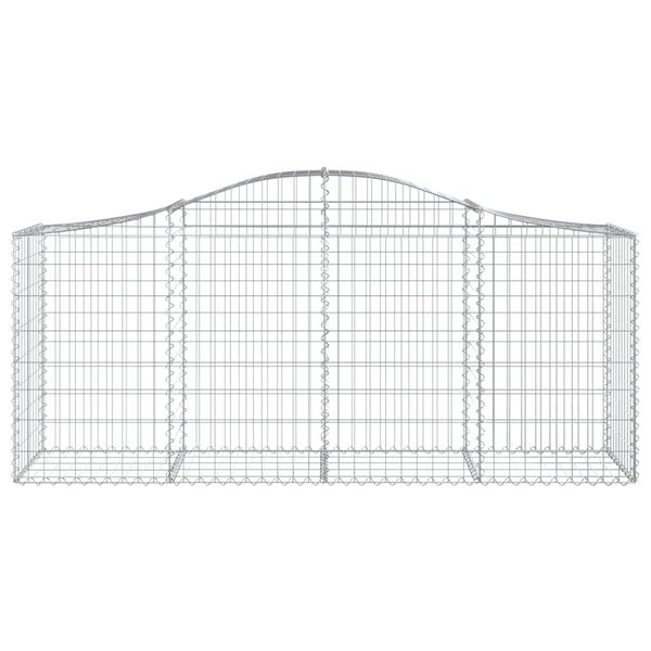 vidaXL 15 db íves horganyzott vas gabion kosár 200x50x80/100 cm