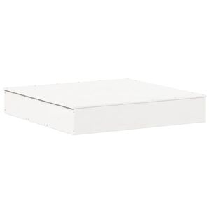 vidaXL feh&eacute;r t&ouml;m&ouml;r fenyőfa homokoz&oacute; fedővel 111 x 111 x 19,5 cm