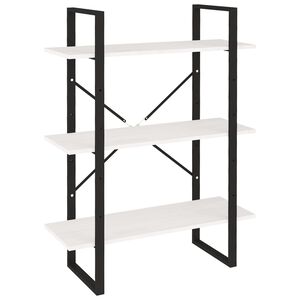 vidaXL h&aacute;romszintes feh&eacute;r t&ouml;m&ouml;r fenyőfa k&ouml;nyvszekr&eacute;ny 80 x 30 x 105 cm